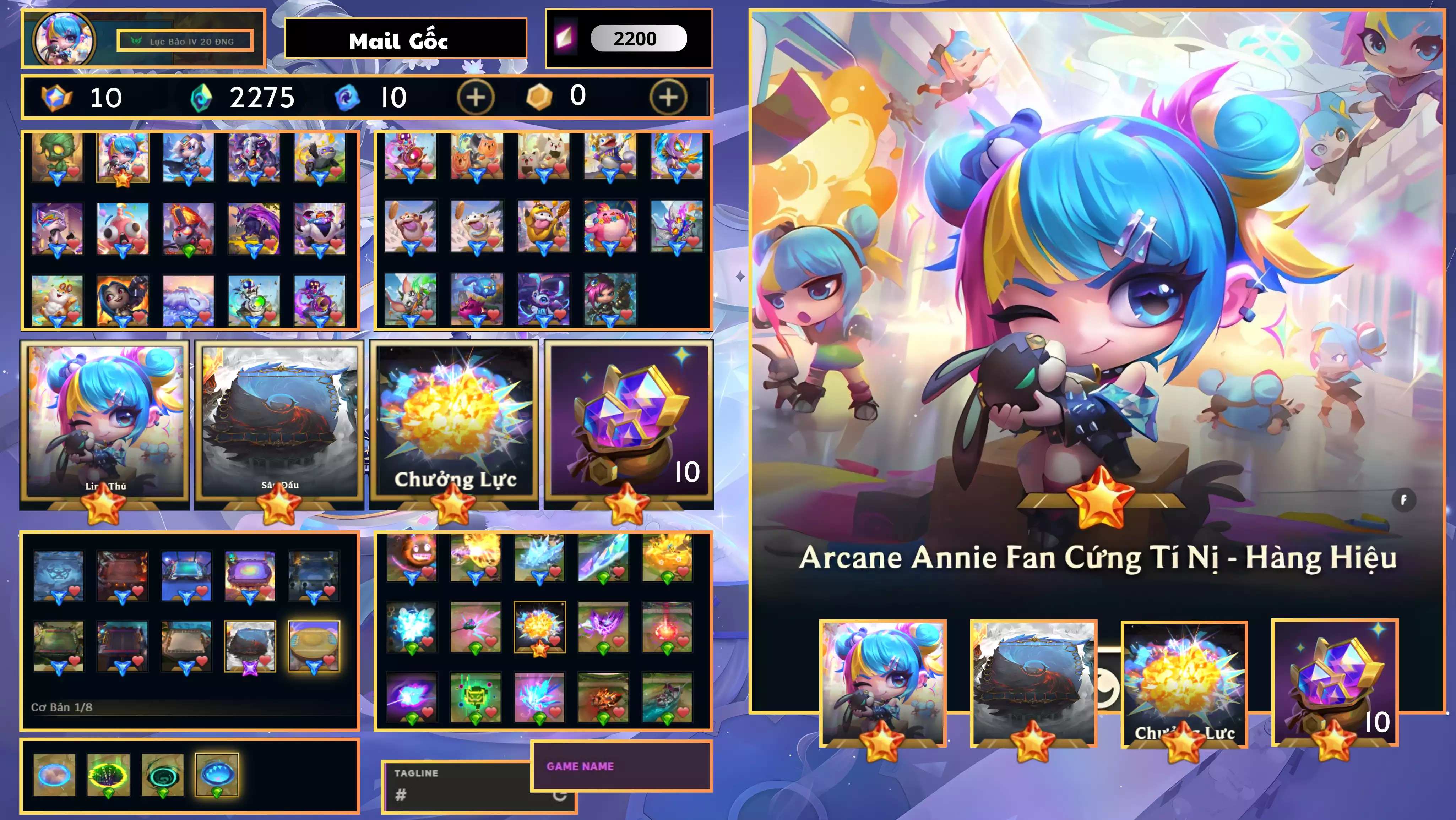 Full Combo Annie Hàng Hiệu Sàn Chưởng + 10 Huy Chương